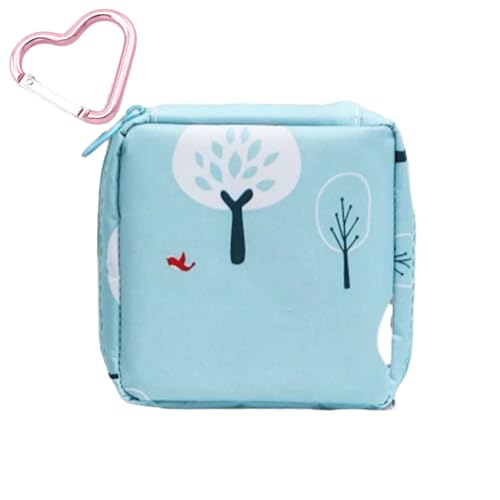 Image of Adorable Pink Peri - Reusable Sanitary Napkin Pads Storage Bag Portable for Women Girls | Made of Nylon Water Resistance | Reusable | Zero Waste Period (Tree)