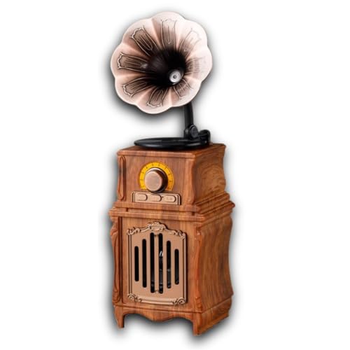 WILDGEAR Portable Wireless Speaker I Gramophone-Shaped Bluetooth Speaker I Retro I Vintage Look I Modern HD Loud Sound with Mic AS31