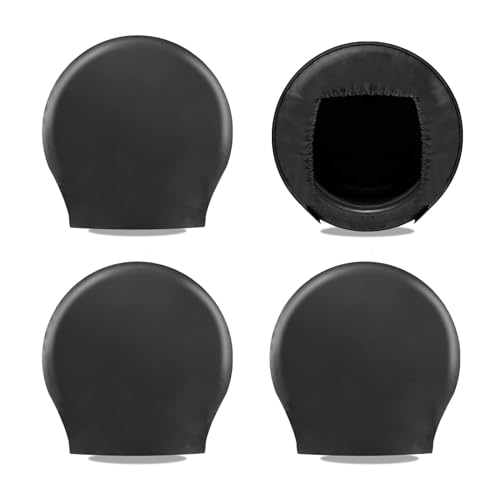 RV Tire Covers,Trailer Wheel Covers,General fit tire Diameter 26-29 inches, RV, Truck, SUV, Tough tire Wheel Protection Trucks,Trailers, campervans Wheel Cover,4 Pack-Black