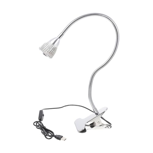 FIXOSHEE Lámpara LED de Clip para Escritorio y Mesita de Noche Luz de Lectura con Protección USB Luz Cálida Regulable para Dormitorio y Estudio