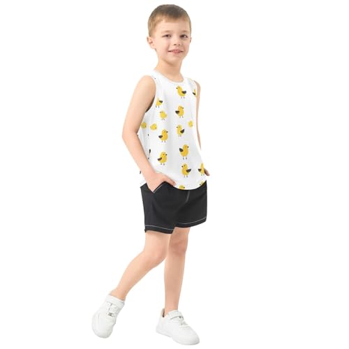 Boys Tank Top Shirts Chick Cartoon Bird Sleeveless T-Shirts Crew Neck for Kids Clothing Children4