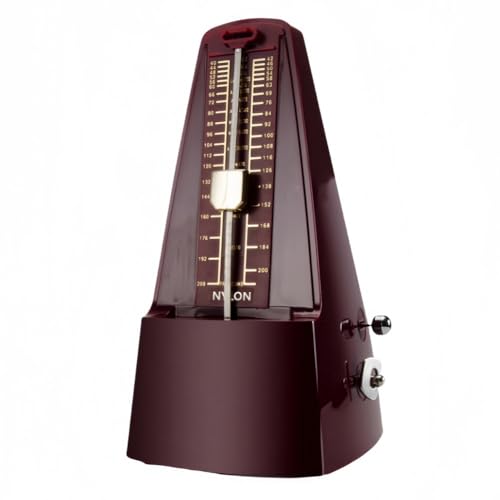 Ambety メトロノーム高精度メトロノーム 、メトロノーム、透明機械、高精度、コンパクト振り子、大音量、ピアノ 古琴 バイオリン練習、楽器演奏、音楽、初心者、ベテランに適しています 音楽愛好家のために (レッド)