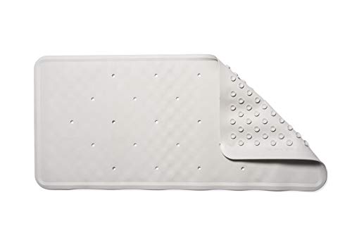 Croydex Hygiene-n-Clean Anti-Mircobial Medium Natural Rubber Bath Mat, 34 x 74 cm, White