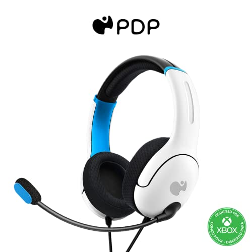 PDP Gaming AIRLITE Xbox Headset with Microphone, Series X|S/Xbox One/PC/Windows, Lightweight Stereo Headphones, Wired Power, Noise-Cancelling mic- Ion White (Only at Amazon)