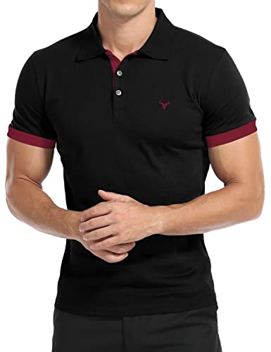 YTD Men’s Classic Polo Shirt Short Sleeve Shirts Lightweight Slim Fit Casual Tops2