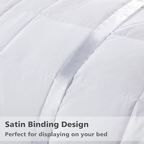 APSMILE Lightweight Down Feather Fibers Blanket, Summer Cooling Down Feather Fibers Comforter Full/Queen Size, Ultra-Soft Breathable Thin Bed Quilt Duvet with Satin Trim(Full/Queen, Cream White) by APSMILE - Image 5