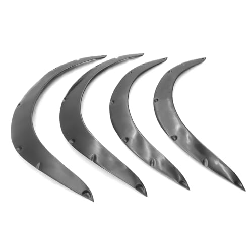 HYPER GLORY Universal Fender Flares Unpainted Black PU Polyurethane Fender Flares Protector Mud Guards 4PC