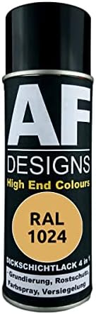 Alex Flittner Designs Rust Protection Paint 4-in-1 RAL 1024 Ochre Yellow Metal Protective Paint Spray Rust Protection Paint Spray Can
