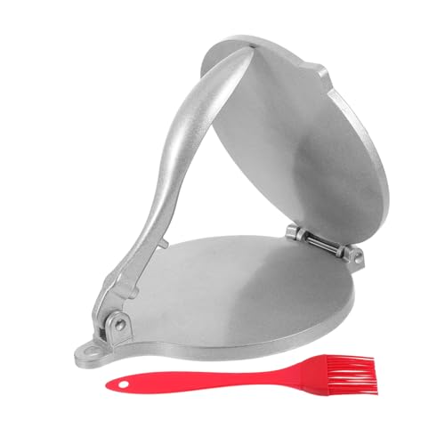 SHOWERORO Tortilla Maker Pie Press Manual Dumpling Wrapper Mold Aluminum Alloy Dough Press for Dumpling Skin Empanada and Tortilla Preparation with Silicone Brush