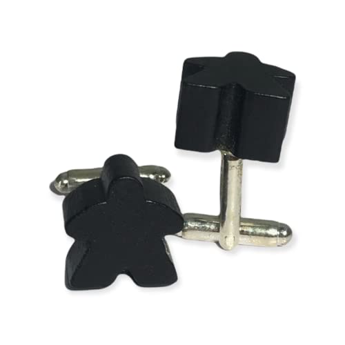 Meeple Cufflinks, black meeples, Board game accessories
