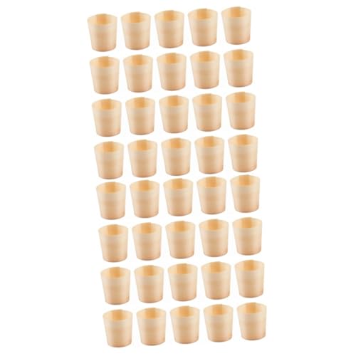 Zynphancer 木製ドリンクカップ40個セット ? 再利用可能なミニ紙コップ サラダやデザート用容器 丸型水グラス 家庭用パーティー用品