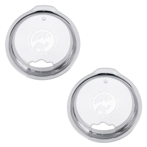 Polar Camel Lid Replacement with Straw Hole for 20oz Tumbler - Lid Fits Polar Camel 10 16 20 oz Tumblers 15 oz Coffee Mug 20oz Pilsner - Durable Travel Mug Replacement Cap (2 Pack)