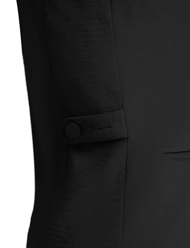 CEITAJUI Vest Tops for Women U-Neck Button Casual Suit Vest Lightweight Sleeveless Fitted Blazer Waistcoat, Black L - Thumbnail 4