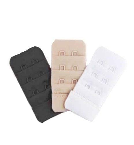 qoxolyz LOZORA Women's Bra Hook Extender 2-Hook Bra Extender Save Your Bra Increase Band Length Bra Extensions Hook and Eye Closure Black, White, Beige (Pack of 3) (LZ-036)-picture-37