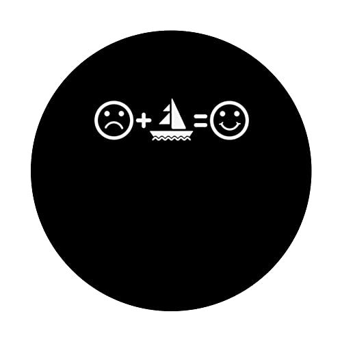 sailing Makes me Happy Sailor PopSockets Swappable PopGrip, Black - Image 3