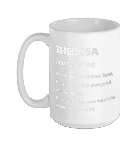 Theresa Name Shirt | Theresa Ceramic Mug, White, 15oz