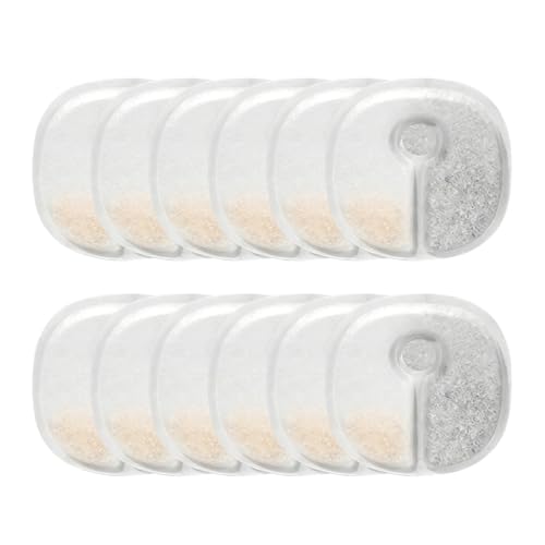 Filtro de repuesto para fuente para gatos, accesorios para mascotas con triple filtración, 12 cartuchos de filtro para perros, para interiores, viajes, de cerámica, acero inoxidable, fuente saludable
