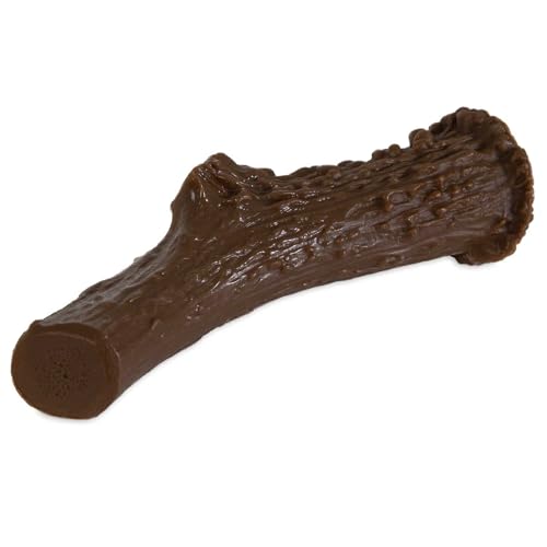 Pet Qwerks Nylon Antler BarkBone - Durable Dog Toys for Moderate & Aggressive Chewers - Peanut Butter Flavor - 6'
