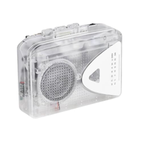 Portable Cassette Player with Speaker Compact Handheld Tape Device with AM/Radio Lightweight Cassette Player with Radio for Seniors, Audiophiles Transparent