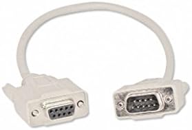 YCS basics 1 Foot DB9 9 Pin Serial / RS232 Male/Female Extension Cable
