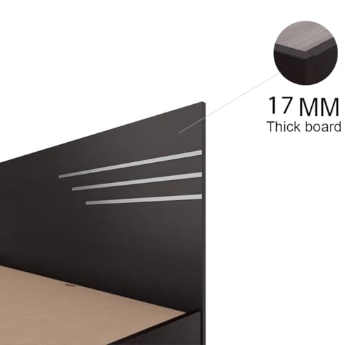 Image of Bharat Lifestyle Amsterdam Engineered Wood King Size Bed Without Storage (78x72 Inch, Wenge Finish) | Wooden Double Bed for Bedroom & Living Room | Knock Down Assembly | 1 Year Warranty