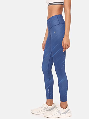 Image of CULT High Waist Running Tights with Side Pocket | Geometric Print | Breathable | Moisture-Wicking | Curved Hem