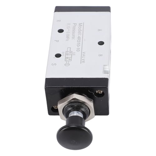 Elprico Válvula de Empuje Neumática, Válvula de Control de Aire de Palanca Manual de Acción Directa Manual de 3/8'NPT de 5 Vías, 2 Posiciones, con Carcasa de Aleación de Aluminio, para Control de