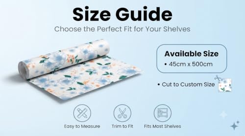 Image of Dribble (45cm X 500cm) Eva Shelf Liner Mat Roll, Non Slip Drawer & Cabinet Liner for Kitchen, Waterproof Oilproof Washable Fridge Mat, Anti Skid Multipurpose Mat (Spring Lavender Blue)