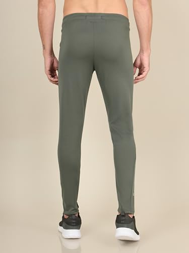 Image of TECHNOSPORT Men's Slim Fit Track Pants with Zip Pockets, ELASTO Plus Quick Dry Stretchable Lightweight Lower for Gym Running Yoga and Sports