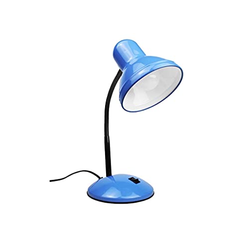 XXZY Lámpara de escritorio LED con puerto de carga USB, lámpara de mesa con cuello ajustable, moderna lámpara de mesita de noche para leer, trabajar o escuela (color: azul)