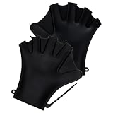 Verstellbare Silikon Schwimmpaddel für Training und Wasserfitness, Schwarz