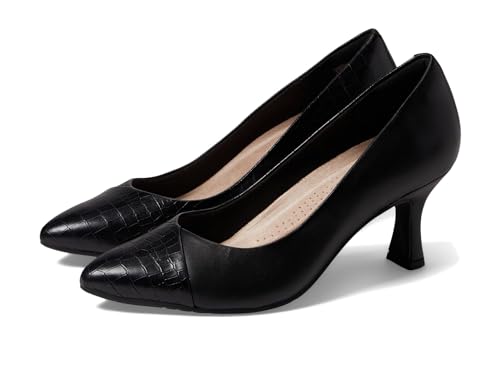 Clarks Kataleyna Rose für Damen, Schwarzes Leder mit Krokodilmuster, 39 EU – Ansicht 2