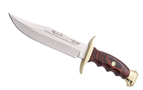 Muela BW-18 Coral Pakkawood Cuchillo de caza con funda de cuero, 7-1/8 pulgadas, acero inoxidable