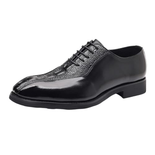 Mens Office Oxford Dress Shoes Lace Up Leather Business Formal Rubber Sole - Main Image