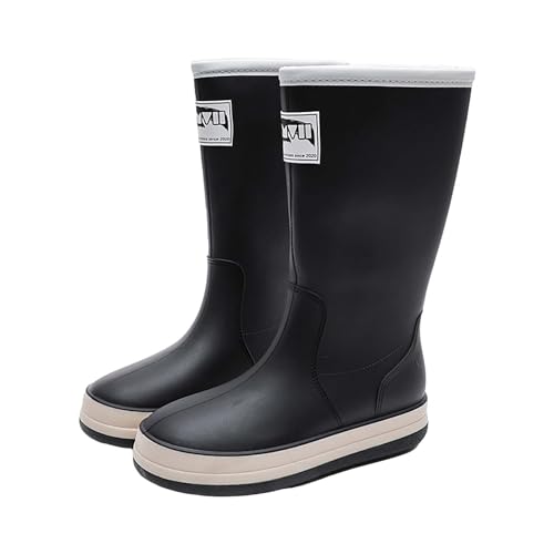 Bottes de pluie en caoutchouc noir pour activités de plein air taille 41