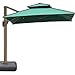 Produktbild HARICSET Cantilever Parasol Sonnenschirm Ampelschirm Garden Parasol mit Kurbelvorrichtung UV-Schutz Bespannung Sonnenschirm Schirm Gartenschirm Marktsch(Size:2.5 * 2.5m(170Lbase),Color:Dunkelgrün)