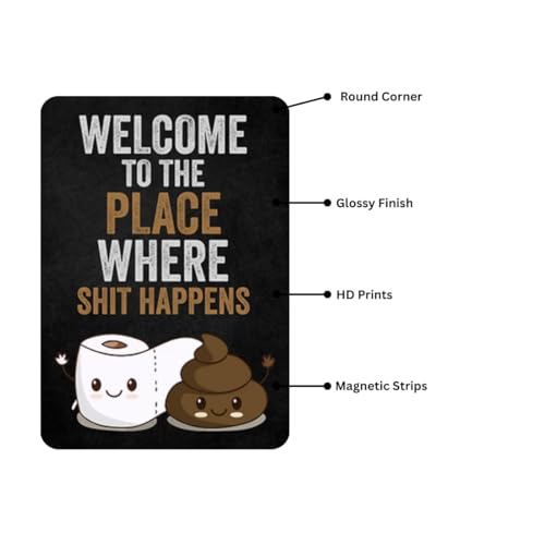 Image of Zesta Bathroom Decor Items Washroom Decor Tin Sign | Aesthetic Posters Wall Poster for Bedroom | Magnetic Cafe Decoration Items / Restaurant Decorations Items | Quirky Home Decor Bar Accent (Bathroom (3))