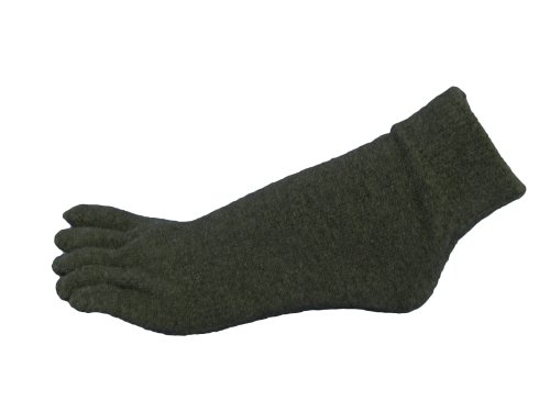 COUVER Women's 5 Finger Winter Stick Ankle Toe Sock, Charcoal, (1 Pair)