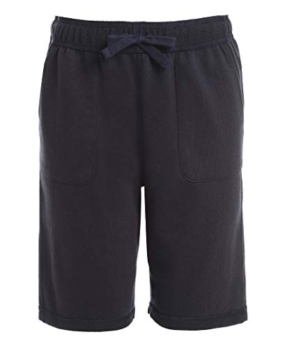 Chaps Boys' School Uniform Sensory-Friendly Soft Knit Short, Navy, Medium (10/12),Big Boys