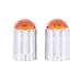 United Pacific 86071 Chrome Plastic Dome Style Replacement Lens & Guide Top Base for Bumper Guides, Thread-On Guide Tops - Amber â€“ Pack of 2