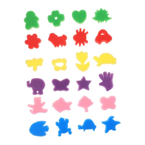 Beatifufu 48Pcs Cartoon Painting Stamps Crafting Painting Sponges Lightweight and Durable Art Supplies for Graffiti and Oil Painting Projects