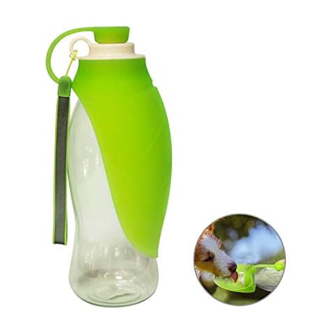 RoyalCare Portable Pet Water Bottle, Reversible & Lightweight Water Dispenser for Dogs and Cats, Made of Food-Grade Silicone (Green) Cover