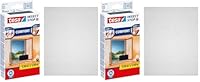 tesa Insect Stop COMFORT Fliegengitter für Fenster - Insektenschutz mit Klettband selbstklebend - Fliegen Netz ohne Bohren - anthrazit (durchsichtig), 100 cm x 100 cm (Packung mit 2)