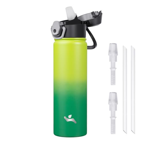 Image of Konokyo 22 oz Insulated Water Bottle with Straw, Carry Loop, Bamboo Grove