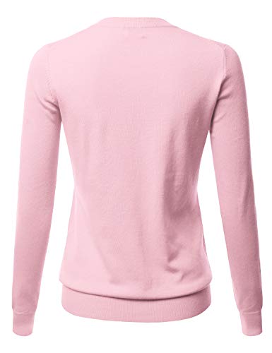 Image of LALABEE Women's Crew Neck Gem Button Long Sleeve Soft Knit Cardigan Sweater