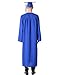 GraduationMall Matte Graduation Gown Cap Tassel Set 2026 for High School and Bachelor Royal Blue 57(6'0