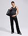 POSHDIVAH Women's Maternity Tank Tops with Built in Bra Padded Sleeveless Pregnancy Yoga Tee Workout Shirt Clothes, Grey Small