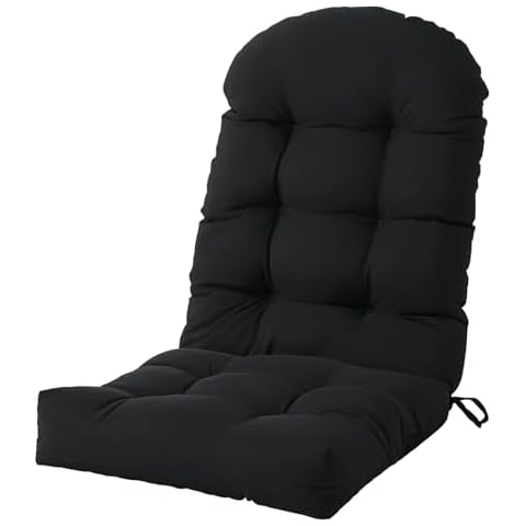 ABCPATIO Adirondack Chair Cushion, High Back Patio Chair Cushions, Premium Pads Cushions with Non-Slip Ties,Waterproof and Fade-Resistant Thickened Cushion for Indoor and Outdoor (Black,1) Cover