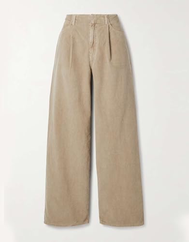 Women's High Waisted Wide Leg Corduroy Pants Vintage Loose Comfy Trousers with Pockets3