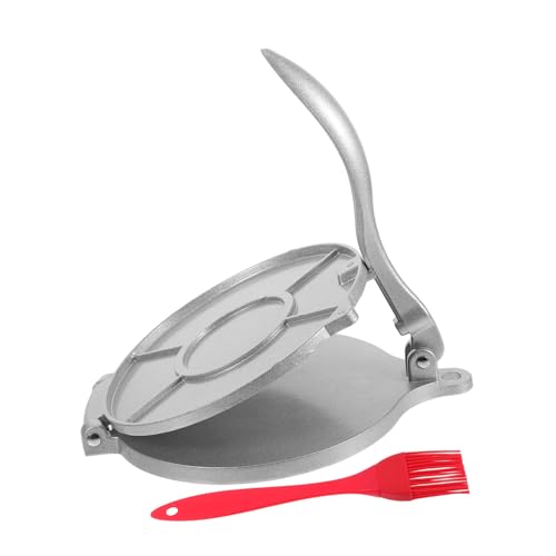 Alipis Manual Dough Press for Dumpling Skin Tortilla Maker Hand Operated Kitchen Tool Versatile Pressing for Tortillas and Pastries with Silicone Brush